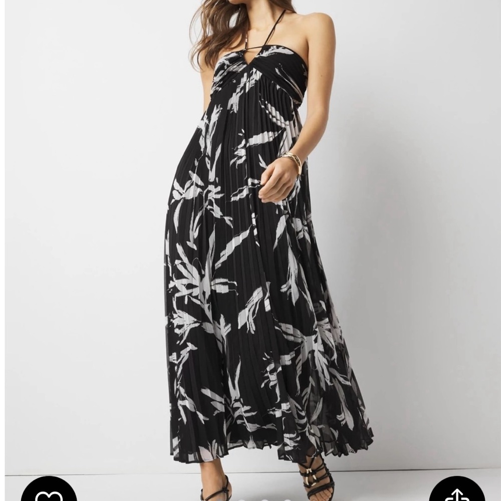 White House Black Market Strapless Black and White Dress
